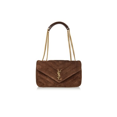 YSL LOULOU MEDIUM IN MATELASSÉ SUEDE 801439AAEY62358 (29*17*8cm)